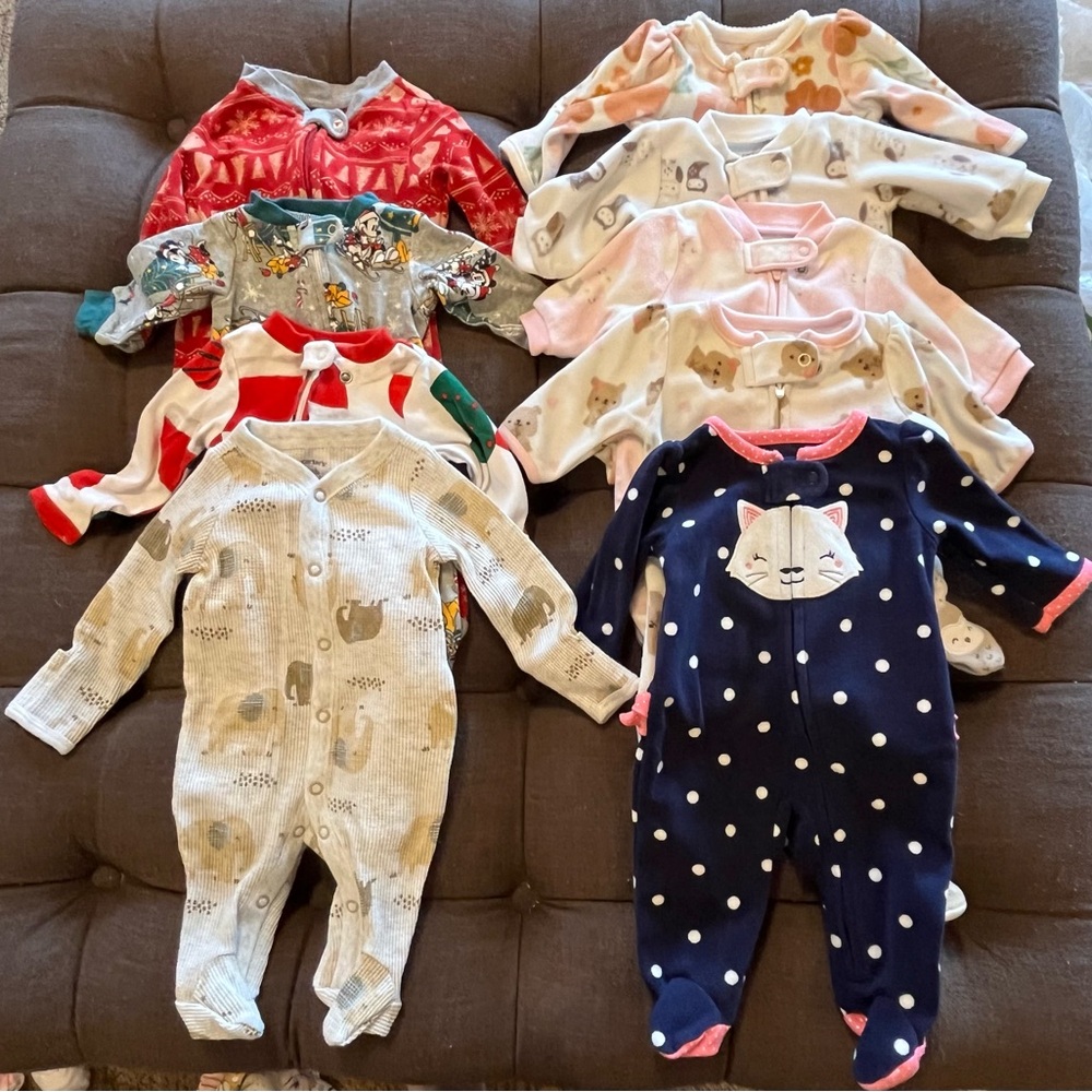 Girls Newborn Winter PJs Bundle